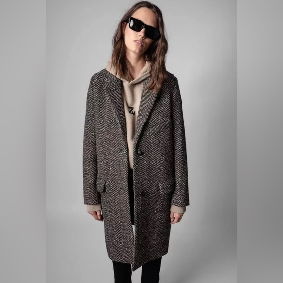 NWOT Zadig and Voltaire Marla Coat Wool Silk Size M - Picture 1 of 8